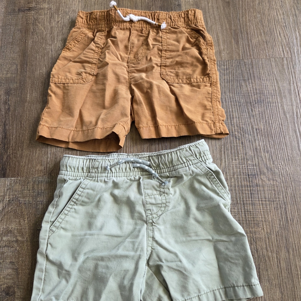 Kids Tan and Green Shorts Set